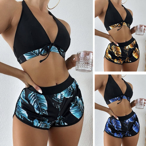 Damen Bikini-Set mit raffiniertem Wickeloberteil und bequemen Shorts Drune