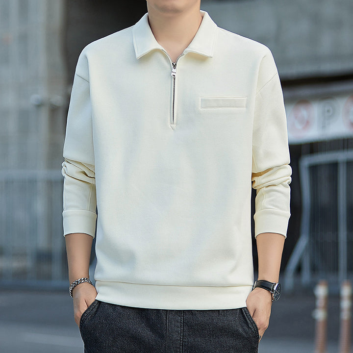 Herren Halbzip-Sweatshirt mit Polokragen und Brustleistentasche Drune