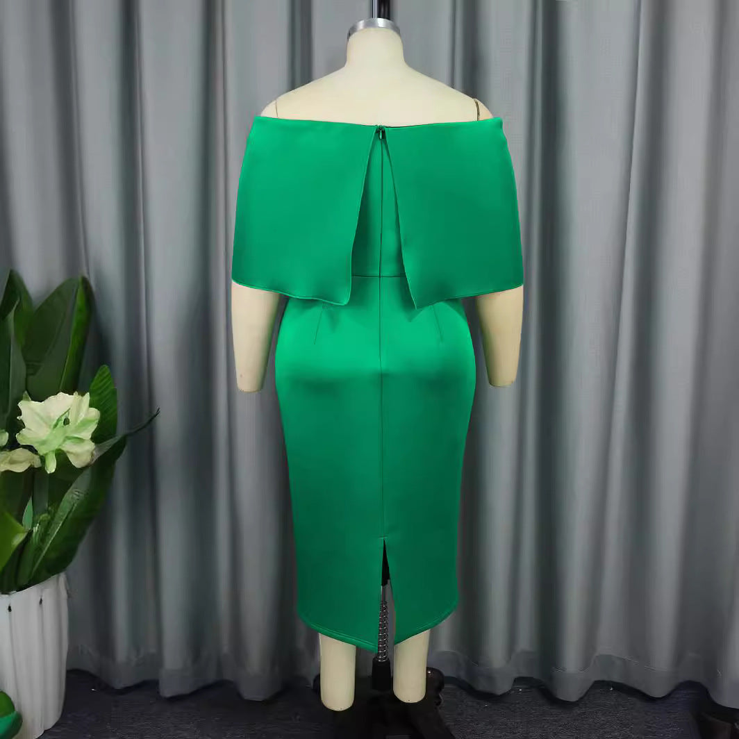 Damen figurbetontes Abendkleid mit abnehmbarem Tüllüberwurf und Schleifen-Detail Drune