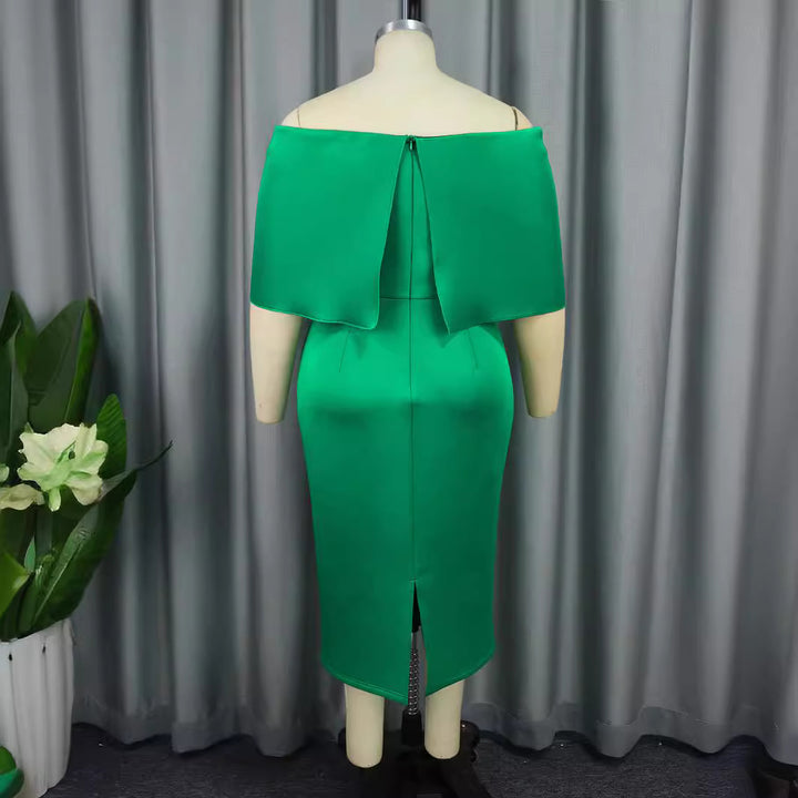 Damen figurbetontes Abendkleid mit abnehmbarem Tüllüberwurf und Schleifen-Detail Drune