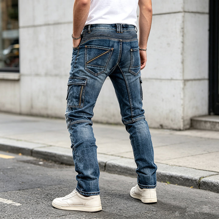 Herren Modische Jeans mit Reißverschluss-Details Drune