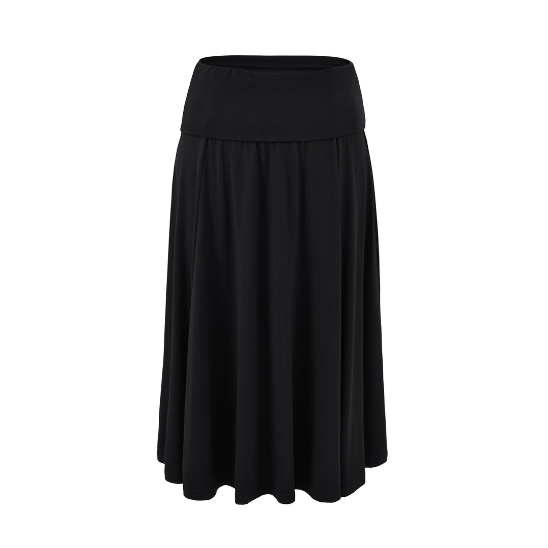 Damen Weicher Jersey‑Maxirock mit Umschlagbund und weit schwingender A‑Linie Drune