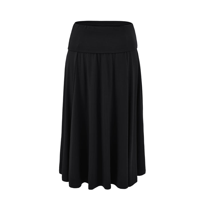 Damen Weicher Jersey‑Maxirock mit Umschlagbund und weit schwingender A‑Linie Drune