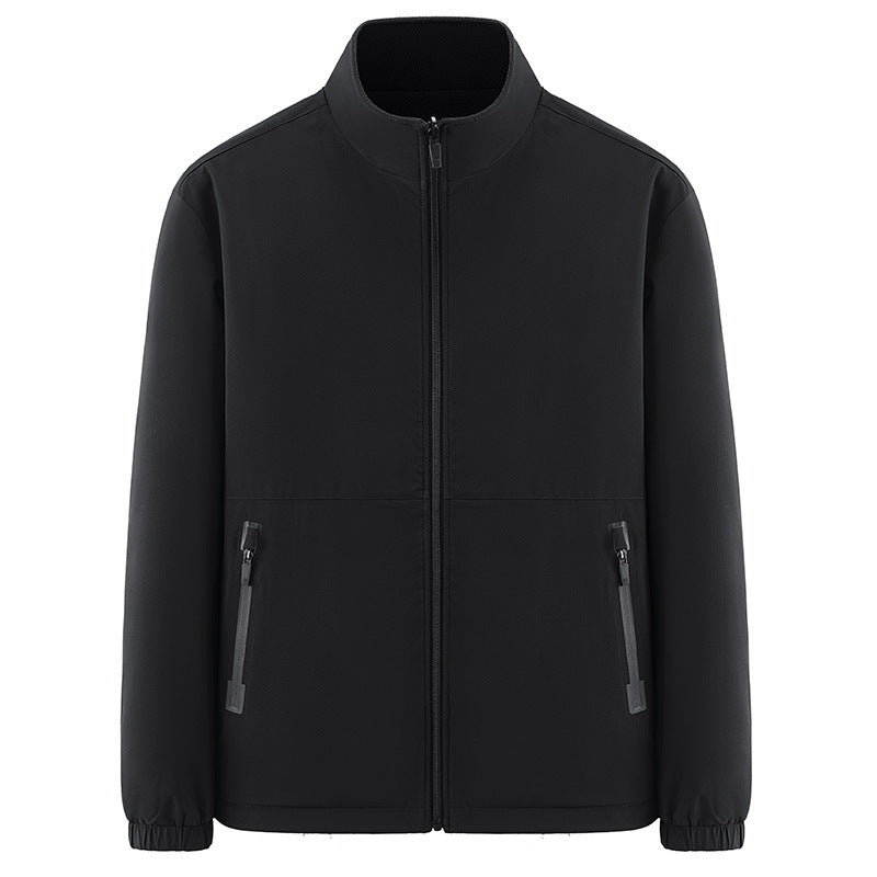 Herren Minimalistische technische Allwetter-Softshelljacke mit Stehkragen und wasserabweisenden Reißverschlüssen Drune