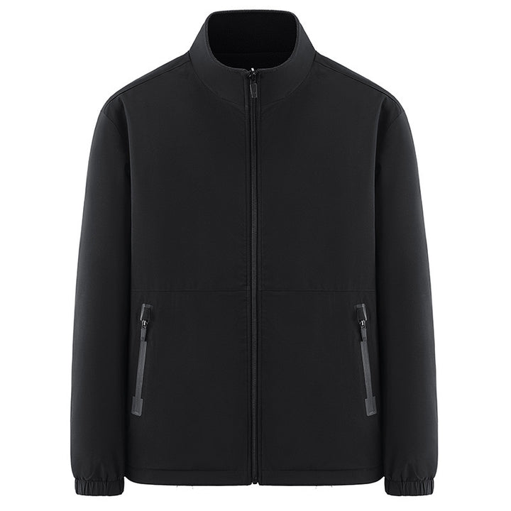 Herren Minimalistische technische Allwetter-Softshelljacke mit Stehkragen und wasserabweisenden Reißverschlüssen Drune
