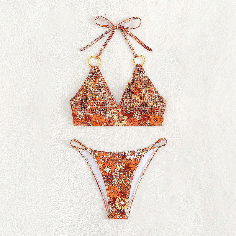 Damen Triangel-Bikini mit Schmuckdetails und verstellbaren Trägern Drune