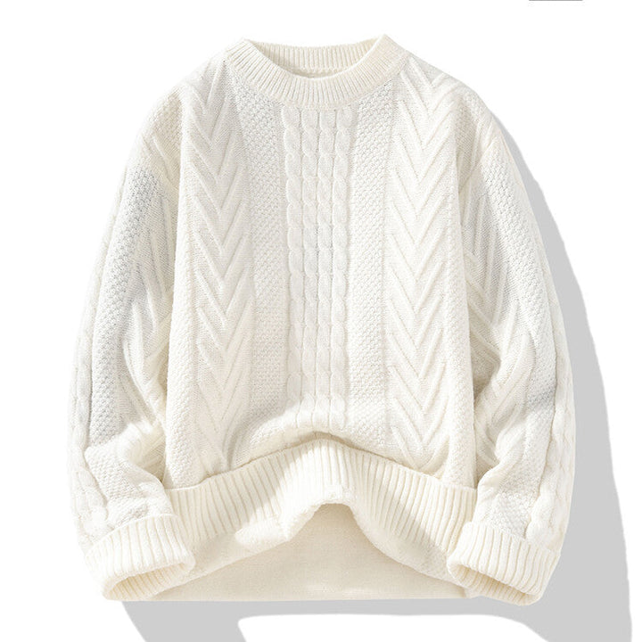 Herren Grobstrickpullover mit Zopfmuster und lässigem Schnitt Drune