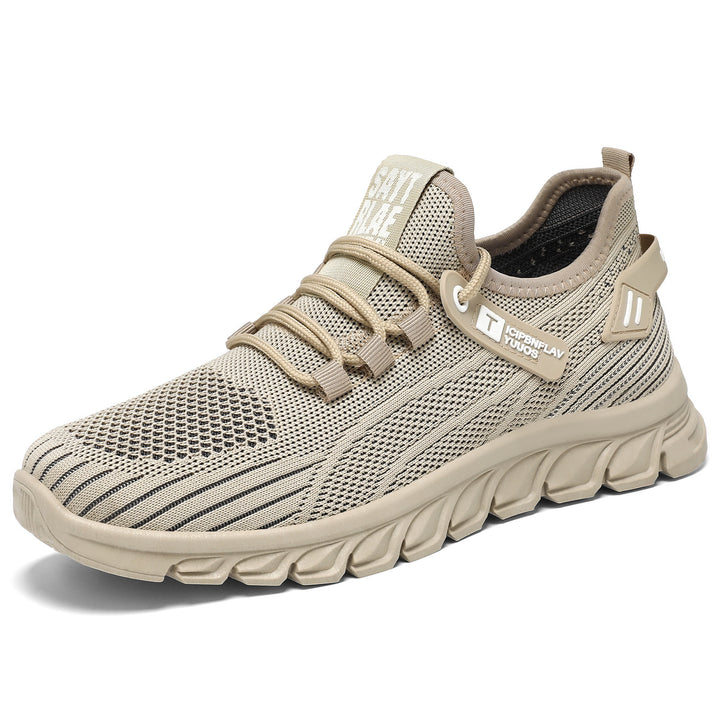 Herren nan atmungsaktiver Strick-Chunky-Sneaker mit elastischem Einstieg, stabiler Dämpfungssohle und Zuglasche Drune