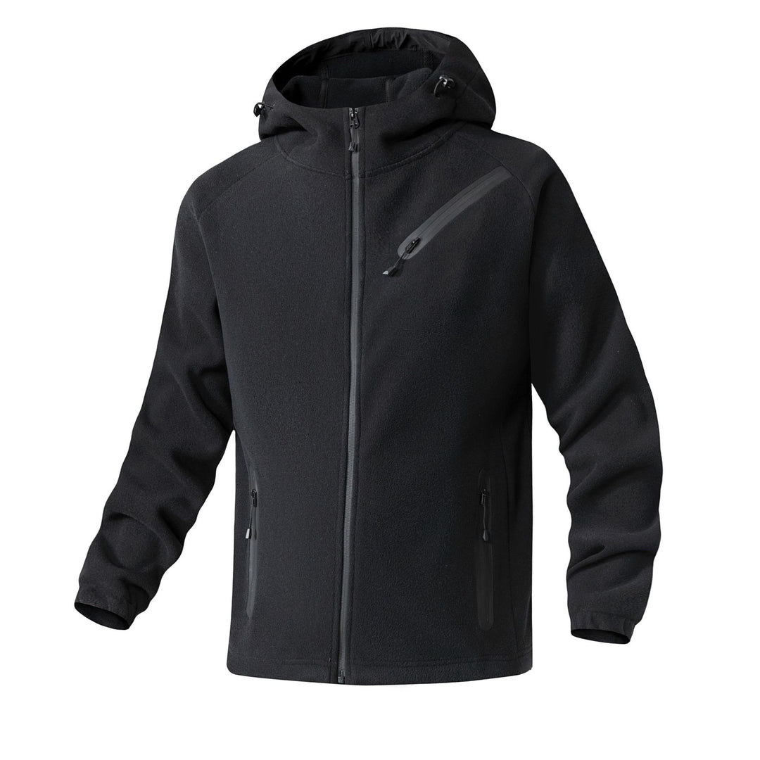 Herren technische Softshell-Fleecejacke mit Kapuze und wasserabweisenden Reißverschlüssen Drune