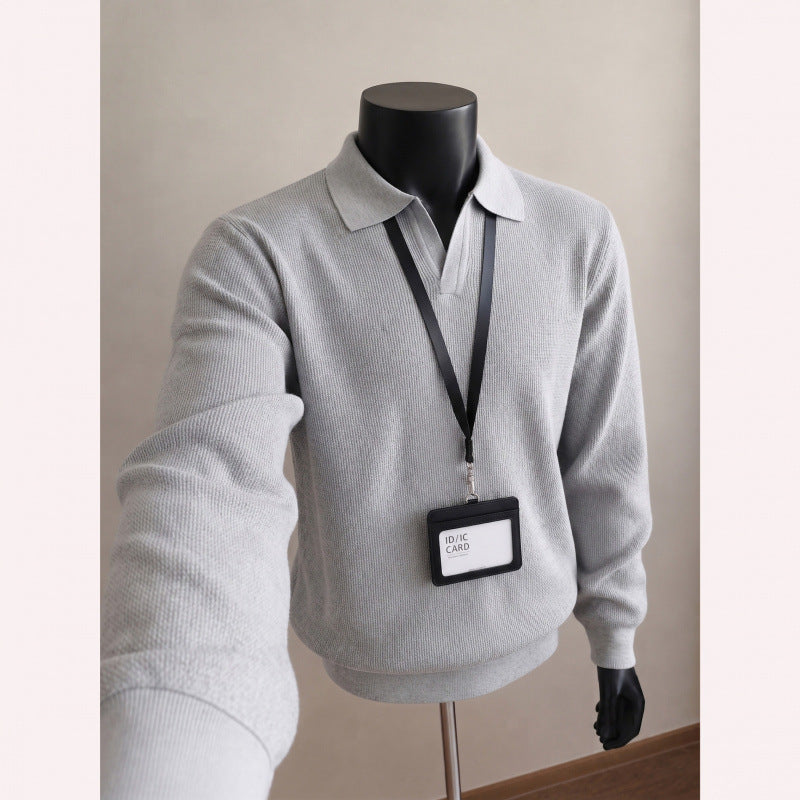 Herren Modischer Pullover mit V-Ausschnitt Drune