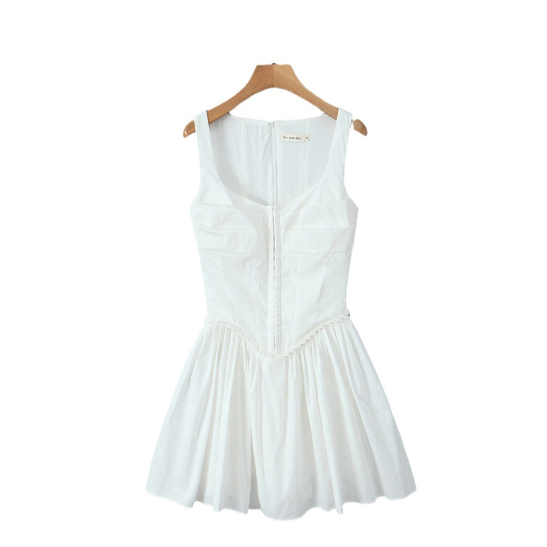 Damen elegantes Kleid mit A-Linien-Schnitt und edlen Rüschendetails Drune