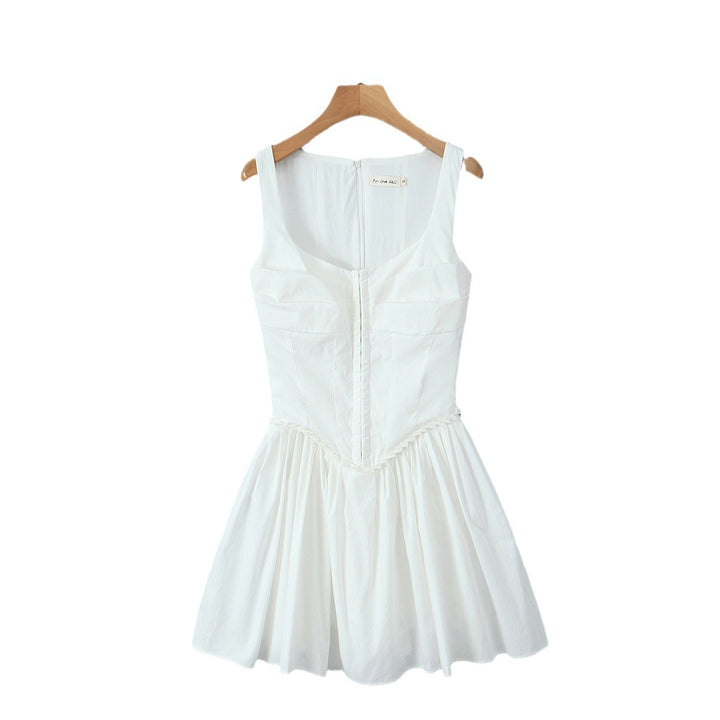 Damen elegantes Kleid mit A-Linien-Schnitt und edlen Rüschendetails Drune