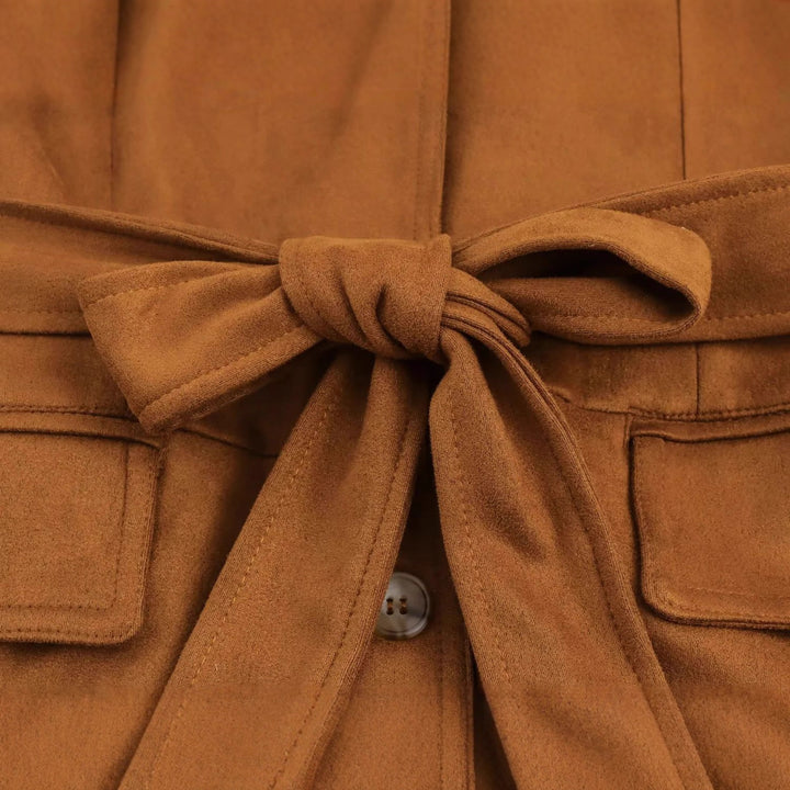 Damen nan taillierter Blazer mit Bindegürtel, Pattentaschen und weichem Innenfutter Drune