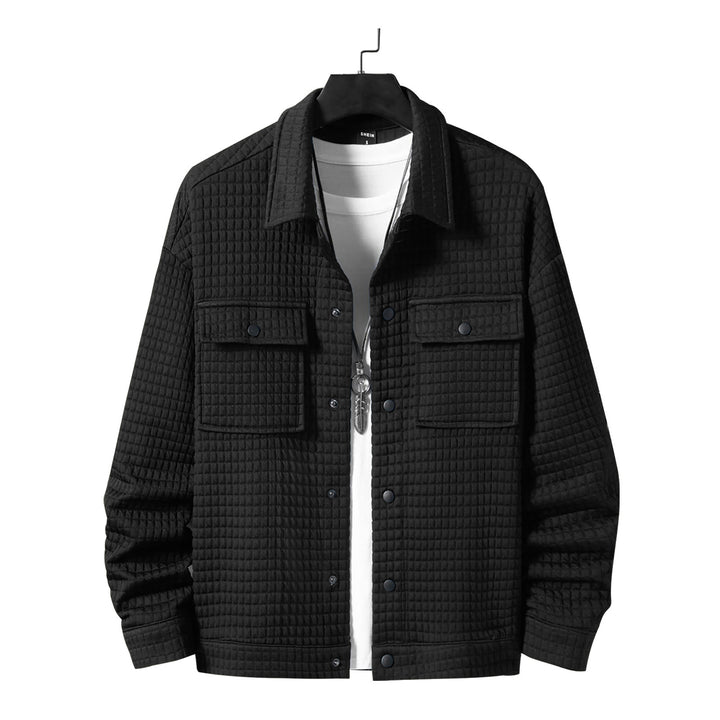 Herren nan gesteppte Overshirtjacke mit quadratischer Steppstruktur und aufgesetzten Brusttaschen Drune