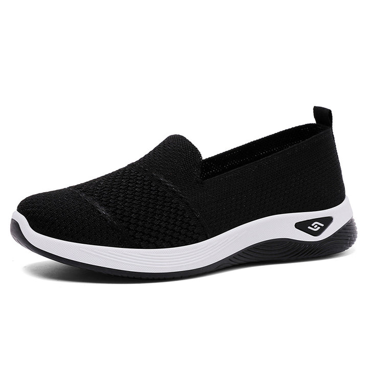 Damen nan gestrickter Slip-On Komfortsneaker mit sockenähnlicher Passform, atmungsaktivem Strickoberteil und stoßdämpfender EVA-Zwischensohle Drune