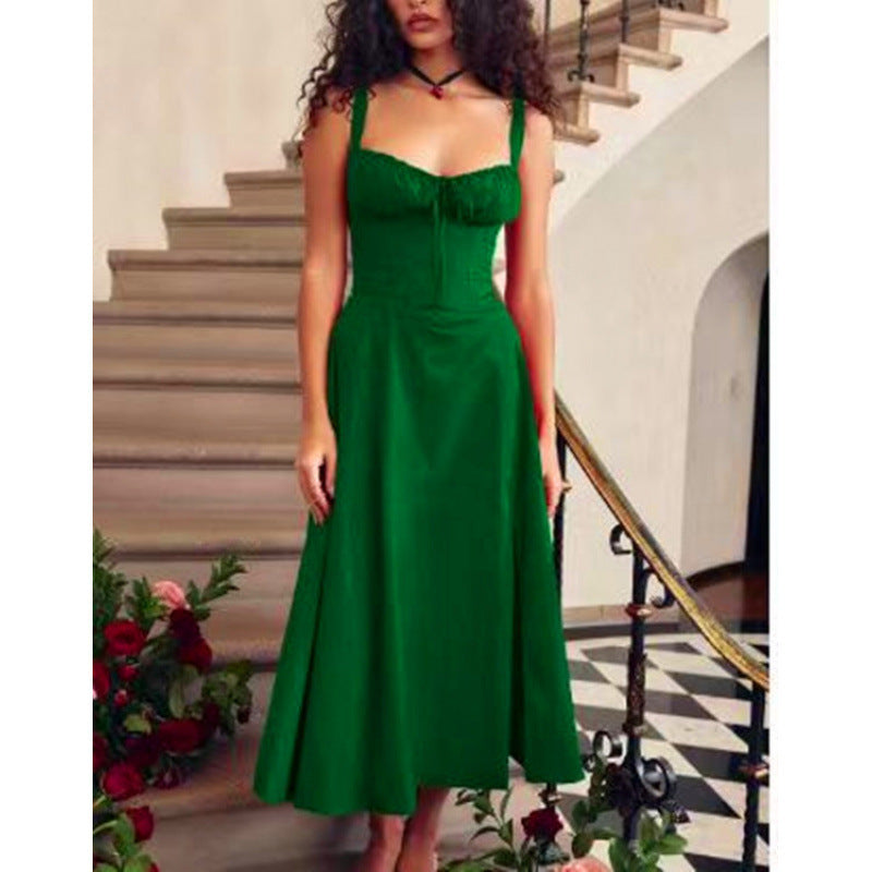 Damen Maxikleid mit floralem Design und elegantem Schlitz Drune
