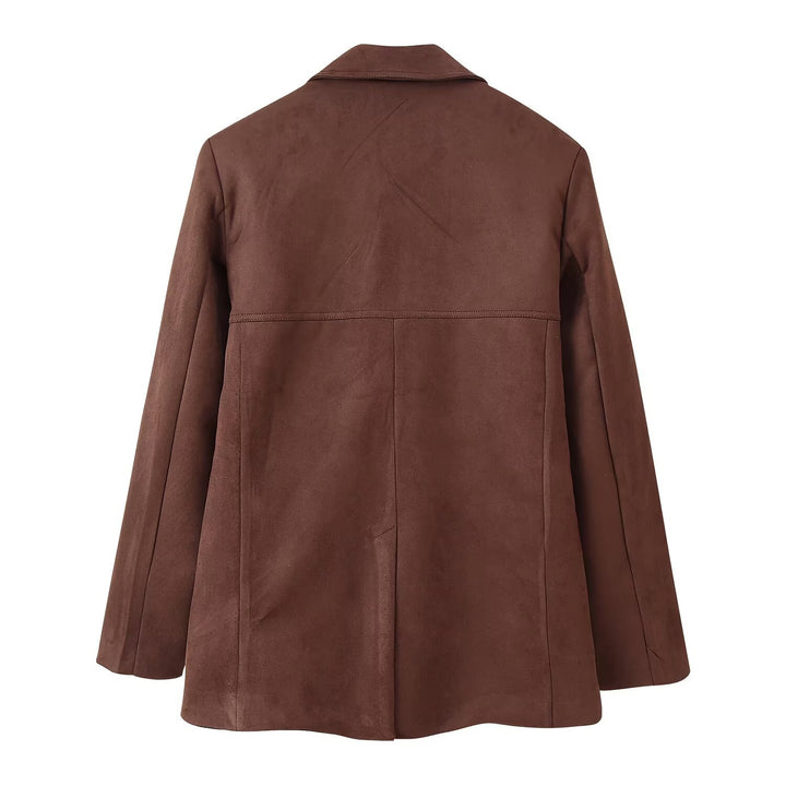 Damen elegante Wildlederblazerjacke Drune