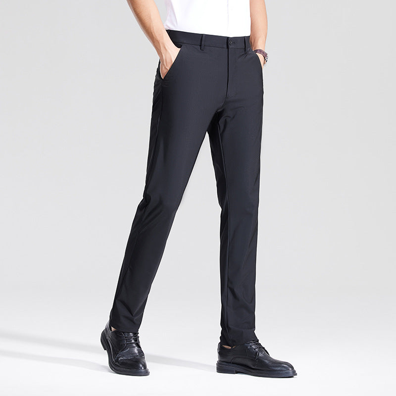 Herren Schlanke Business‑Stretchhose mit Bügelfalte und Komfortbund Drune