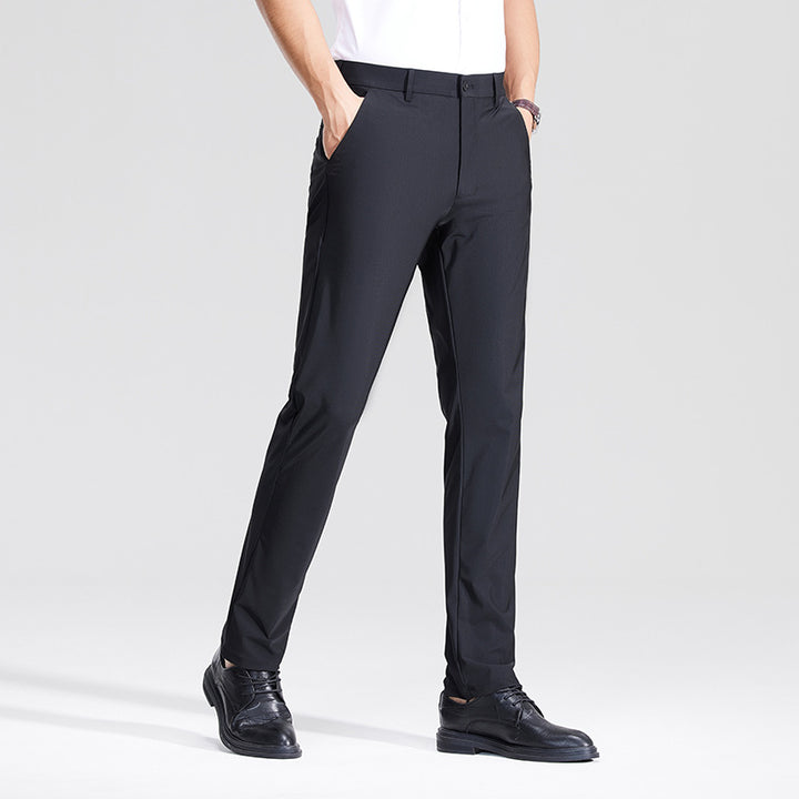 Herren Schlanke Business‑Stretchhose mit Bügelfalte und Komfortbund Drune