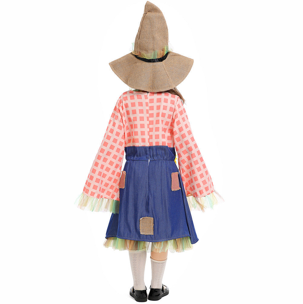 Mädchen Schürzenkleid mit Sonnenblumen-Akzenten und Hut Drune
