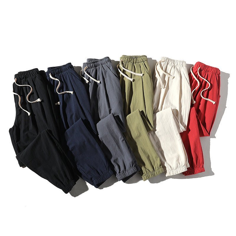 Herren nan lockere Jogginghose mit elastischem Bund, Kordelzug, Seitentaschen und elastischen Bündchen Drune