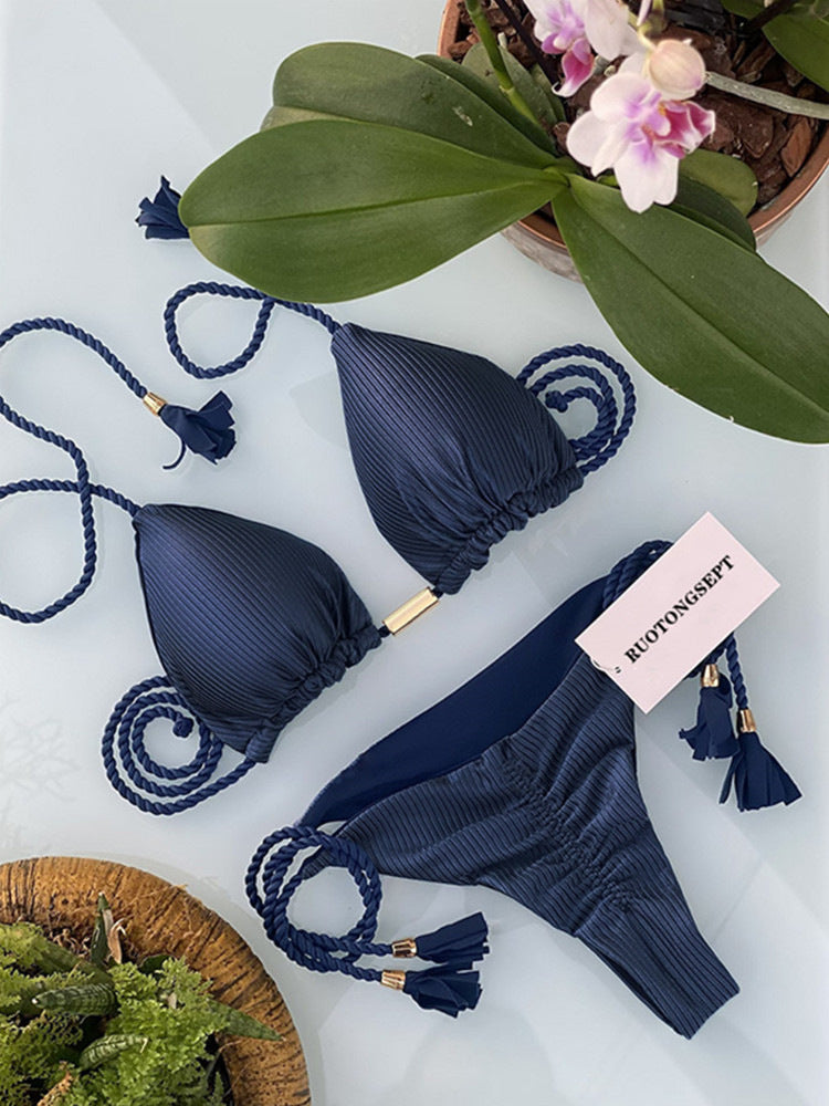 Damen Bikini-Set mit verstellbaren Riemen und raffiniertem Design Drune