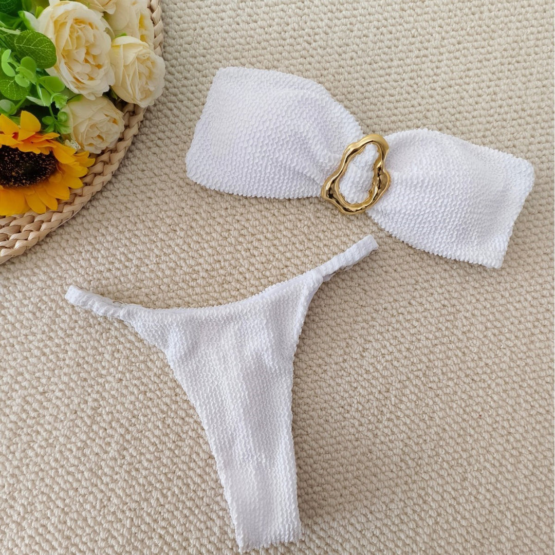 Damen Bandeau-Bikini mit elegantem Schmuckdetail Drune