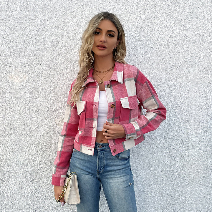Damen Kariertes Freizeitjacke Drune