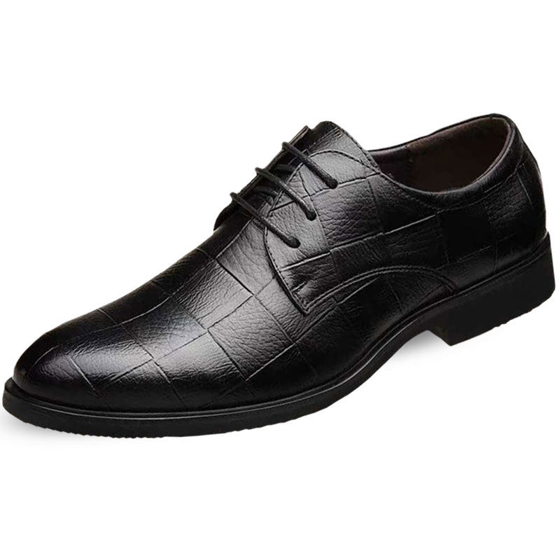 Herren Eleganter Derby-Lederschnürer mit Krokoprägung Drune