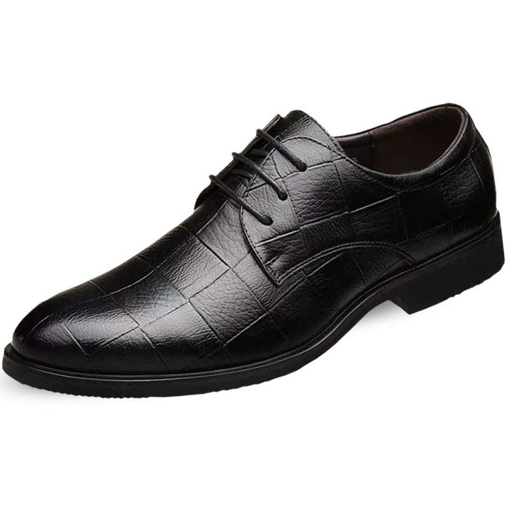 Herren Eleganter Derby-Lederschnürer mit Krokoprägung Drune