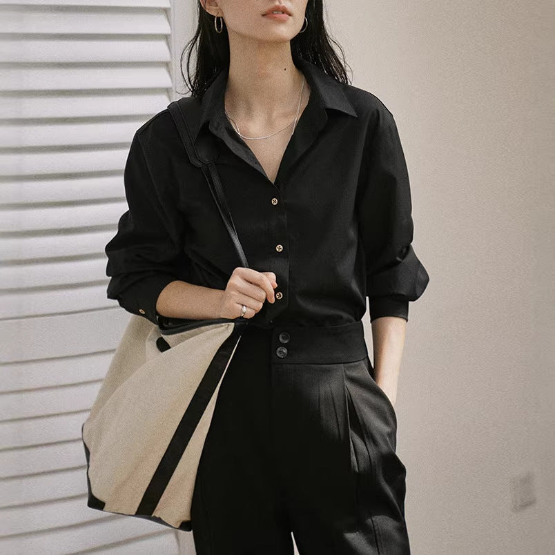 Damen Elegante, lockere Bluse und stilvolle Anzughose Drune