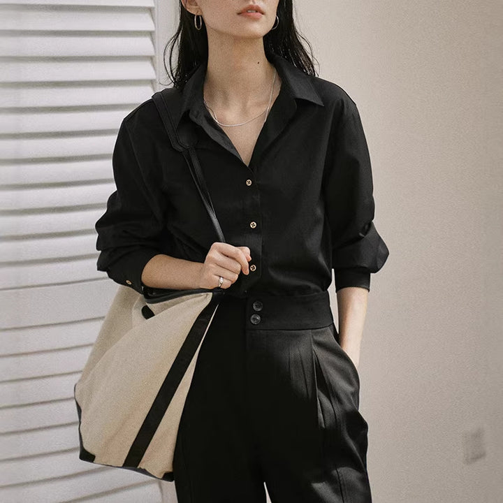 Damen Elegante, lockere Bluse und stilvolle Anzughose Drune
