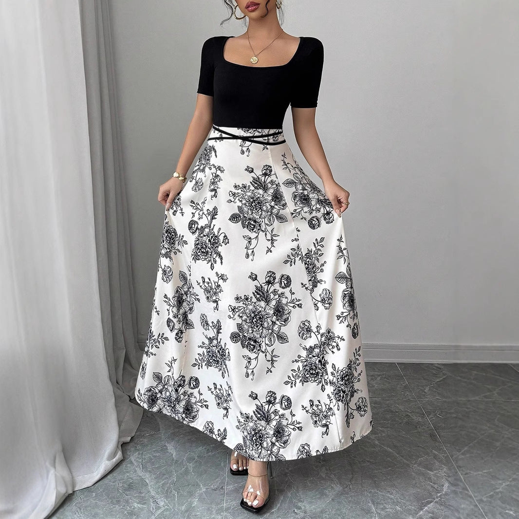 Damen Eleganter Maxirock mit floralem Muster Drune