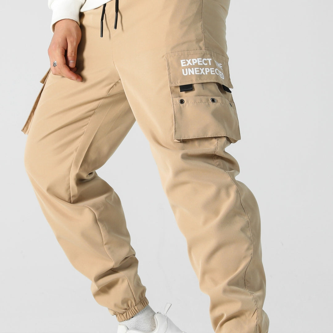 Herren Tapered Cargo-Jogginghose mit elastischem Bund, Multifachtaschen & Bündchen Drune
