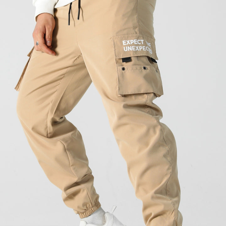 Herren Tapered Cargo-Jogginghose mit elastischem Bund, Multifachtaschen & Bündchen Drune
