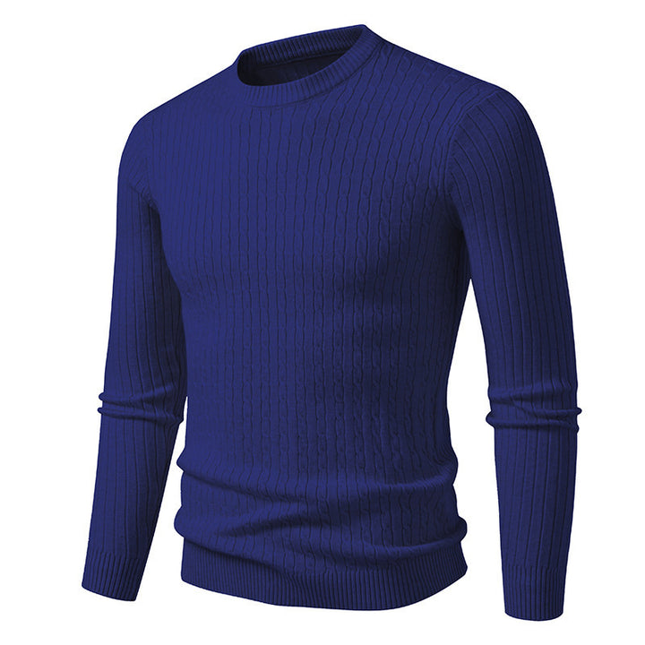 Herren modischer Strickpullover mit feinem Zopfmuster Drune