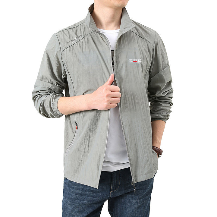 Herren Leichte Outdoorjacke mit verstellbarem Kragen Drune
