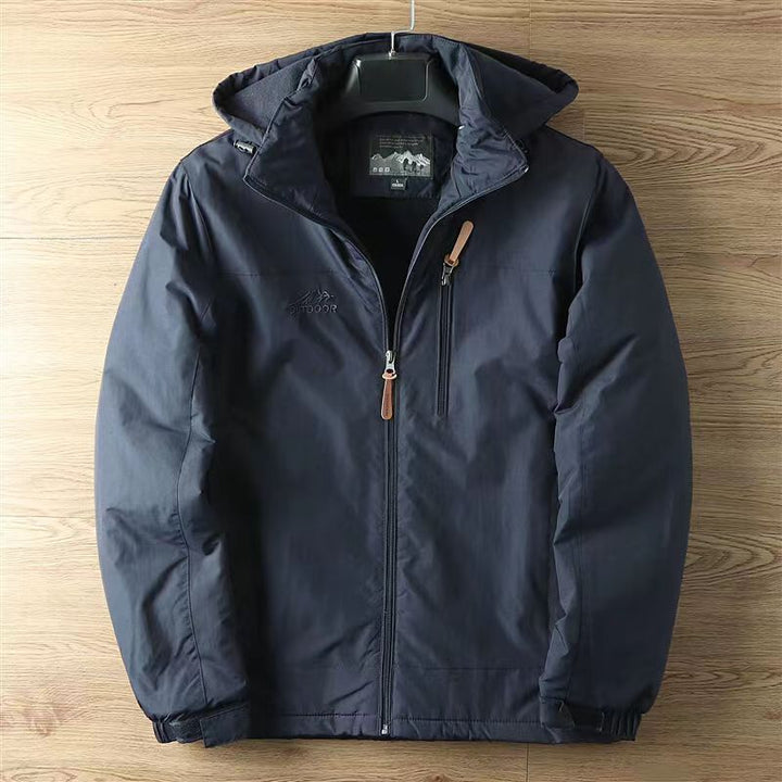 Herren Warm gefütterte Funktionsjacke mit verstellbarer Kapuze Drune