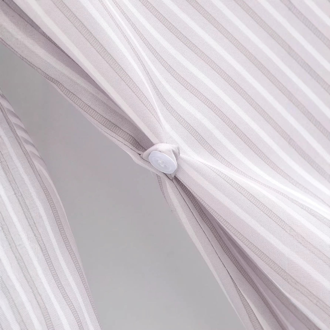 Damen Gestreifte Hemdbluse mit Western‑Yoke und geradem Schnitt Drune