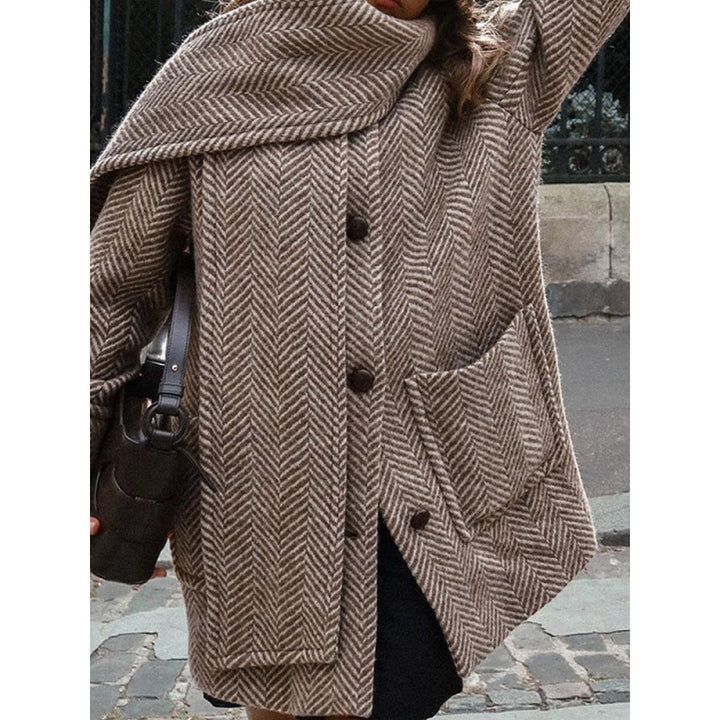 Damen elegante Übergangsjacke mit modernem Kragen und Taschen Drune