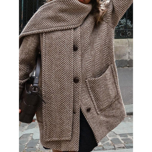 Damen elegante Übergangsjacke mit modernem Kragen und Taschen Drune