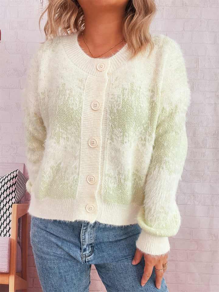 Damen kuschelige Strickjacke mit modischem Knopfdesign und weichem Material Drune