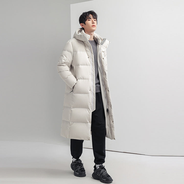 Herren Lange Steppjacke mit Kapuze Drune 1787978142