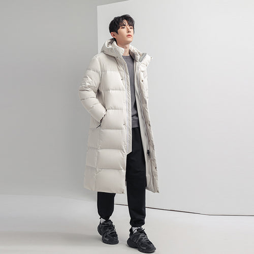 Herren Lange Steppjacke mit Kapuze Drune 1787978142