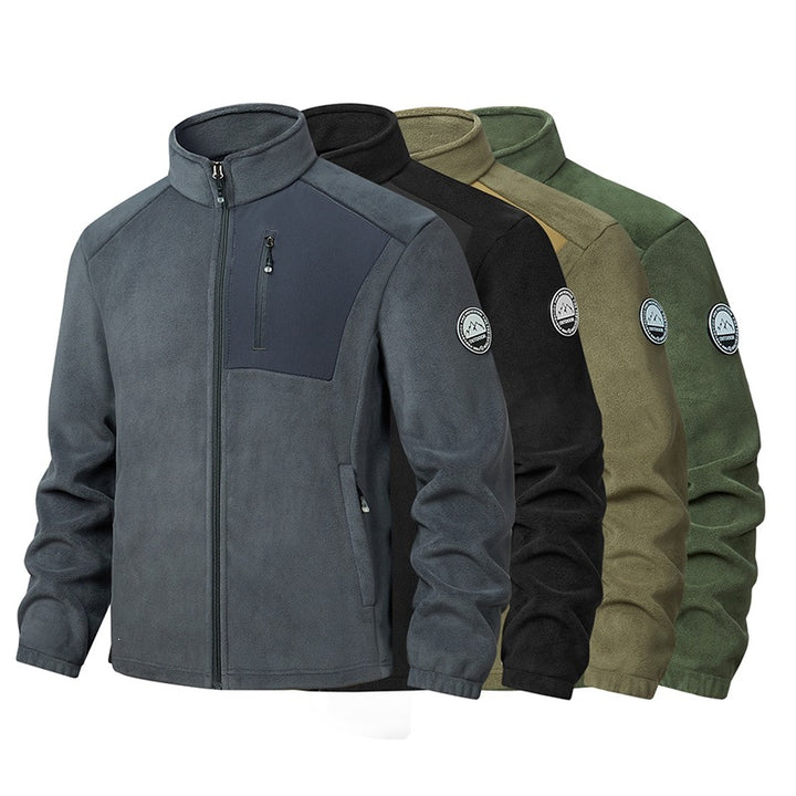 Herren Bequeme Fleecejacke mit Stehkragen Drune