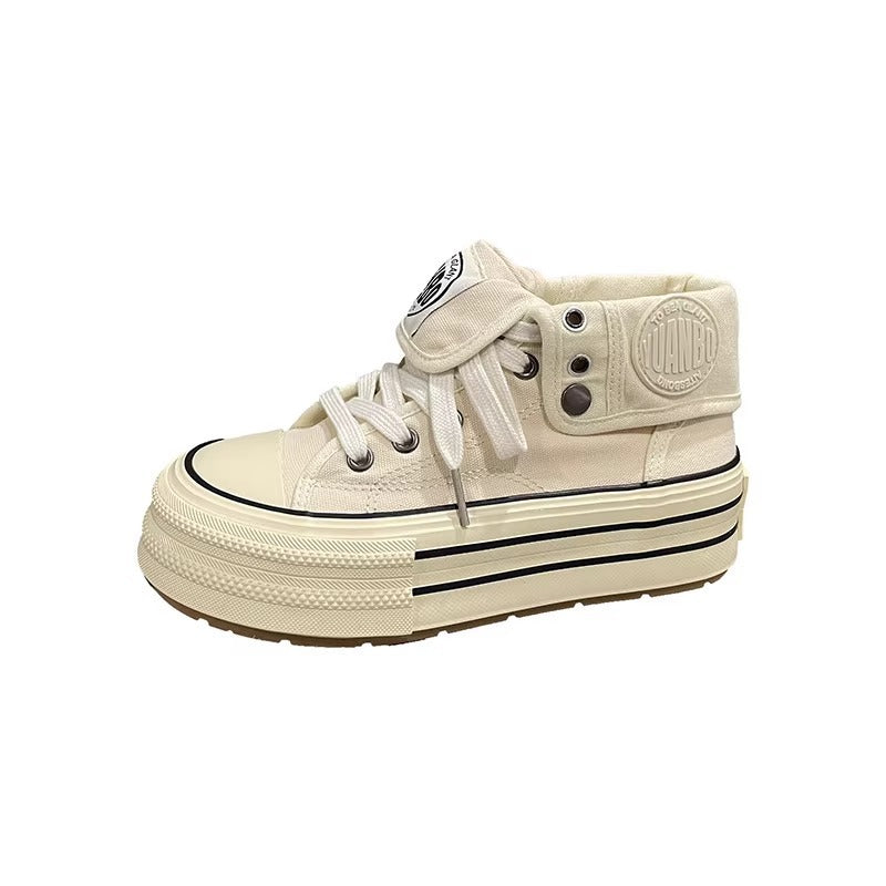 Damen Hohe Sneaker mit coolem Vintage-Design und praktischer Schnürung Drune