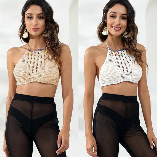 Damen gehäkeltes Crop-Top mit modernen Details Drune