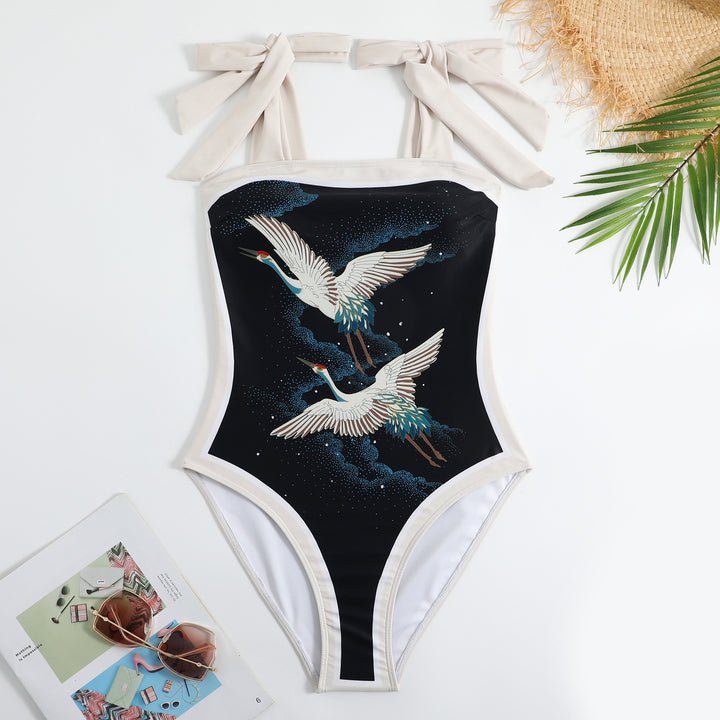 Damen Wickelrock mit künstlerischem Design und elastischem Bund Drune