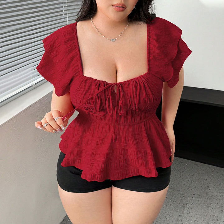Damen Blusentop mit verspielten Rüschendetails und schmeichelnder Passform Drune