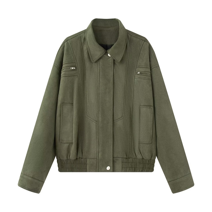 Damen elegante Übergangsjacke mit praktischen Taschen Drune